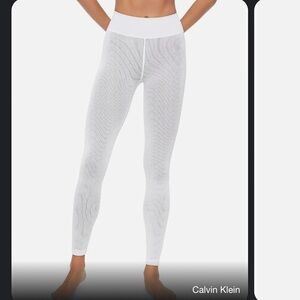 Calvin Klein Women's Performance Ribbed High Waist Full Length Leggings